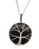 Μενταγιόν με αλυσίδα Tree of Life Μαύρος Όνυχας - Black Onyx Μενταγιόν